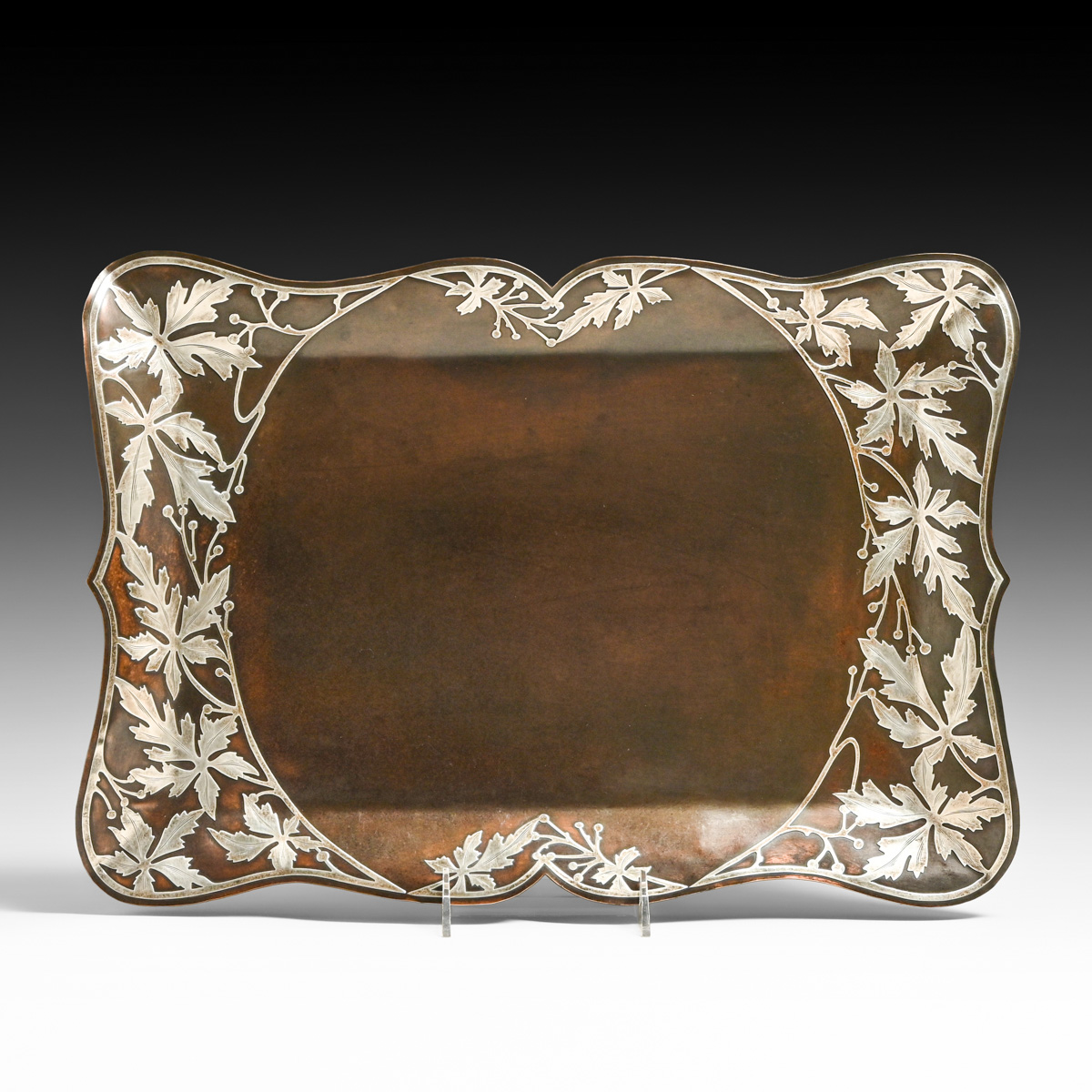 Early Heintz Sterling on Bronze Tray c1910 - California Historical 