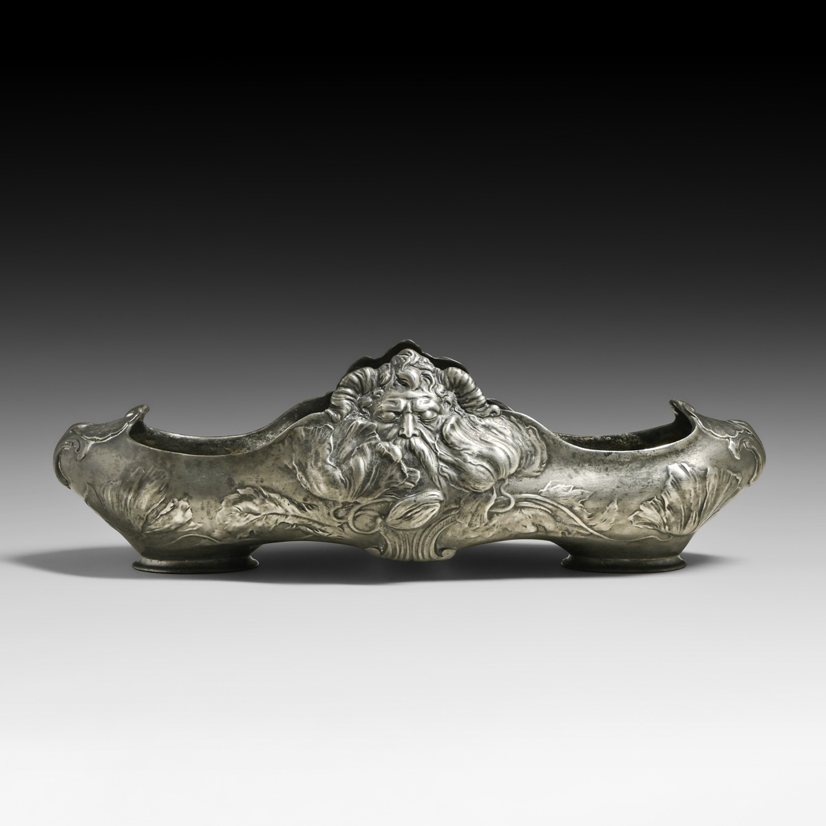 Kayserzinn - German Art Nouveau Pewter Neptune Jardinière c1900s
