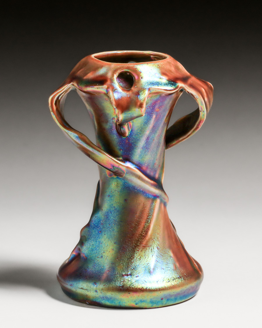 Heliosine - Austrian Iridescent Two-Handled Vase c1905