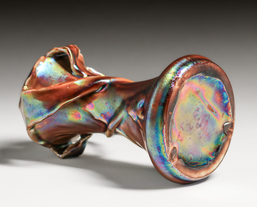 Heliosine - Austrian Iridescent Two-Handled Vase c1905